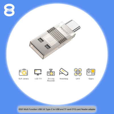Cititor de Carduri TF, USB, Type-C, 480Mbps - Yesido (GS21) - Transparent - 6