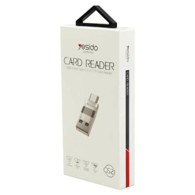 Cititor de Carduri TF, USB, Type-C, 480Mbps - Yesido (GS21) - Transparent - 7