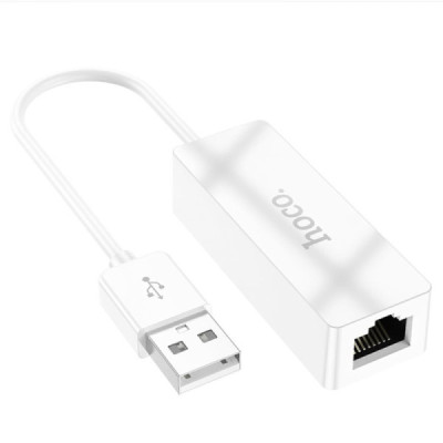 Adaptor USB la RJ45, 100Mbps,Â 15cm - Hoco Acquire (UA22) - White - 1