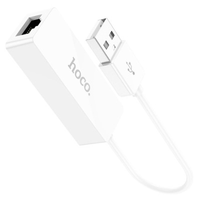 Adaptor USB la RJ45, 100Mbps,Â 15cm - Hoco Acquire (UA22) - White - 2