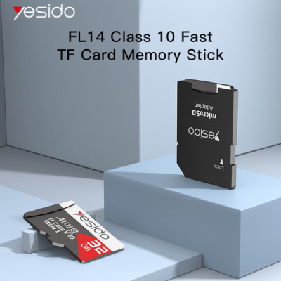 Card de memorie MircoSD 8GB + Adaptor - Yesido (FL14) - Black - 2