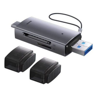 Cititor de carduri USB/Type-C 3.0 la MicroSD, SD - Baseus Lite Series (WKQX060113) - Gray - 5