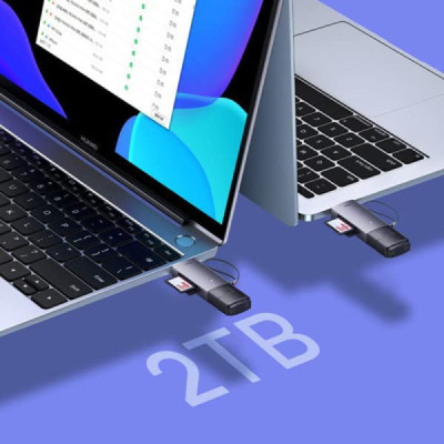 Cititor de carduri USB/Type-C 3.0 la MicroSD, SD - Baseus Lite Series (WKQX060113) - Gray - 6