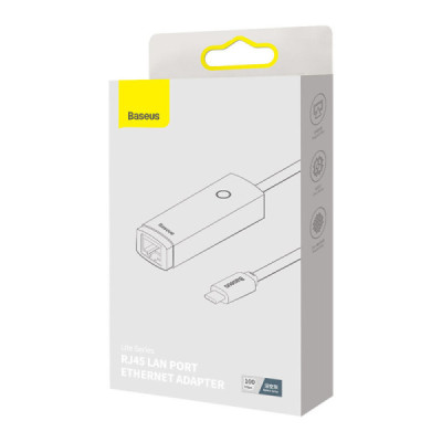 Adaptor USB-C la RJ45 LAN Port, 100Mbps - Baseus Lite Series (WKQX000213) - Gray - 7