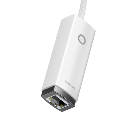 Adaptor USB to RJ45 LAN Port, 1000Mbps - Baseus Lite Series (WKQX000102) - White - 2