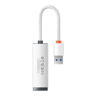 Adaptor USB to RJ45 LAN Port, 1000Mbps - Baseus Lite Series (WKQX000102) - White - 4
