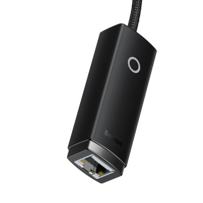 Adaptor USB-C to RJ45 LAN Port, 1000Mbps - Baseus Lite Series (WKQX000301) - Black - 2