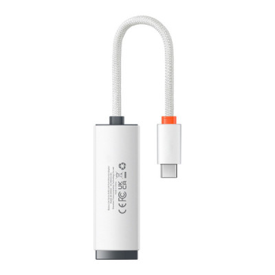 Adaptor USB-C to RJ45 LAN Port, 1000Mbps - Baseus Lite Series (WKQX000302) - White - 4