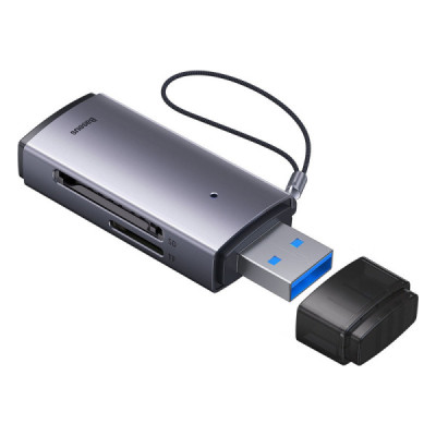 Card Reader USB to SD, TF - Baseus Lite Series (WKQX060013) - Grey - 1