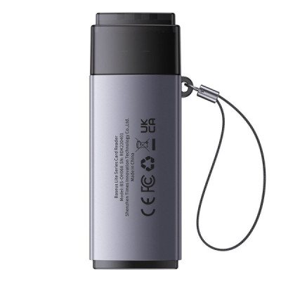 Card Reader USB to SD, TF - Baseus Lite Series (WKQX060013) - Grey - 4