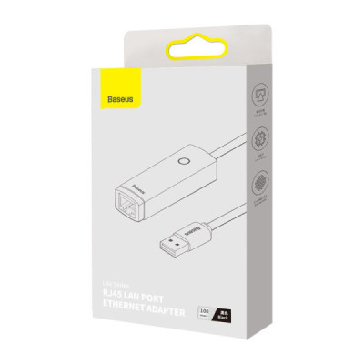 Adaptor USB la RJ45 LAN Port, 100Mbps - Baseus Lite Series (WKQX000001) - Black - 7