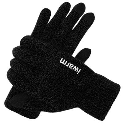 Manusi touchscreen barbati iWarm, lana, negru, ST0005 - 1