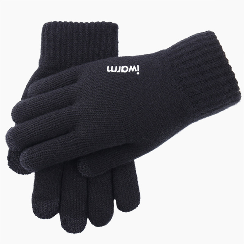 Manusi touchscreen barbati iWarm, lana, negru, ST0005 - 2