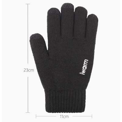 Manusi touchscreen barbati iWarm, lana, negru, ST0005 - 4