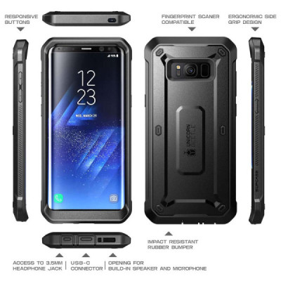 Husa pentru Samsung Galaxy S8 Plus - Supcase Unicorn Beetle Pro - Black - 7