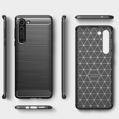 Husa pentru Motorola Edge - Techsuit Carbon Silicone - Black - 2