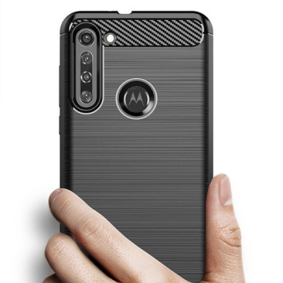 Husa pentru Motorola Edge - Techsuit Carbon Silicone - Black - 4