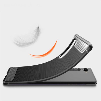 Husa pentru Motorola Edge - Techsuit Carbon Silicone - Black - 5