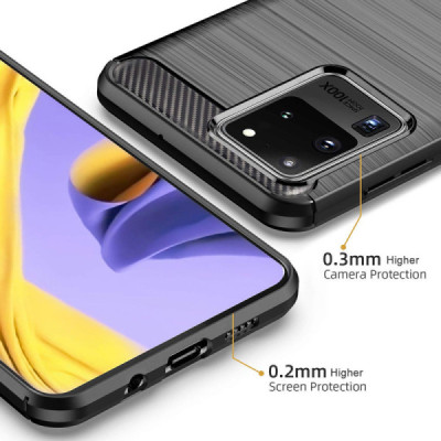 Husa pentru Samsung Galaxy S20 Ultra 4G / S20 Ultra 5G - Techsuit Carbon Silicone - Black - 5