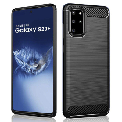 Husa pentru Samsung Galaxy S20 Plus 4G / S20 Plus 5G - Techsuit Carbon Silicone - Black - 1