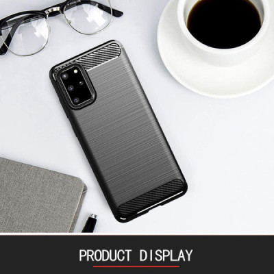 Husa pentru Samsung Galaxy S20 Plus 4G / S20 Plus 5G - Techsuit Carbon Silicone - Black - 4