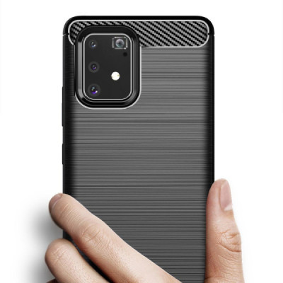 Husa pentru Samsung Galaxy S10 Lite - Techsuit Carbon Silicone - Black - 4