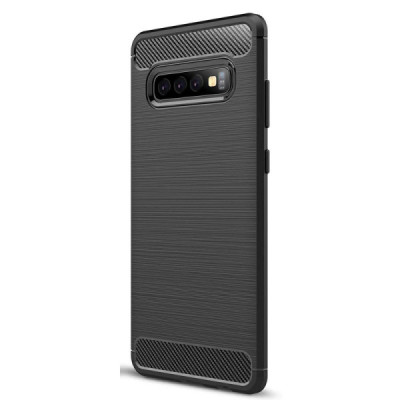 Husa pentru Samsung Galaxy S10 - Techsuit Carbon Silicone - Black - 3