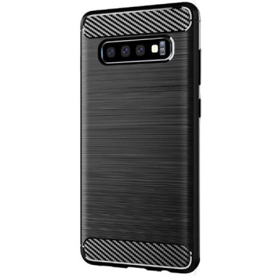 Husa pentru Samsung Galaxy S10 - Techsuit Carbon Silicone - Black - 4