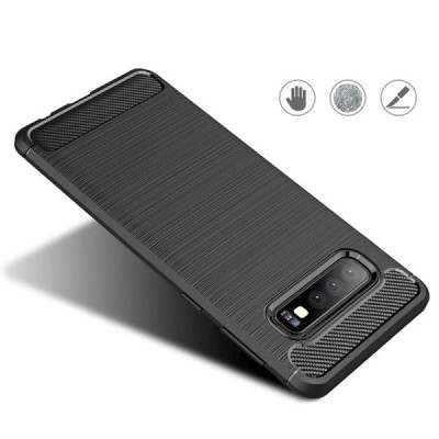 Husa pentru Samsung Galaxy S10 - Techsuit Carbon Silicone - Black - 5
