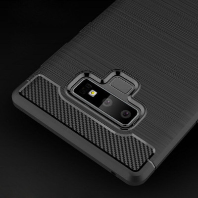 Husa pentru Samsung Galaxy Note 9 - Techsuit Carbon Silicone - Black - 3