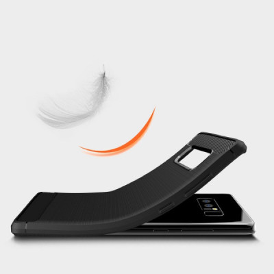 Husa pentru Samsung Galaxy Note 8 - Techsuit Carbon Silicone - Black - 3