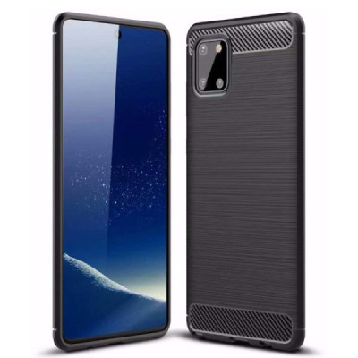 Husa pentru Samsung Galaxy Note 10 Lite - Techsuit Carbon Silicone - Black - 1