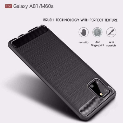 Husa pentru Samsung Galaxy Note 10 Lite - Techsuit Carbon Silicone - Black - 2
