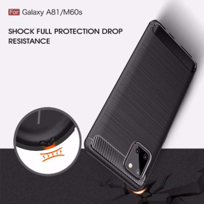 Husa pentru Samsung Galaxy Note 10 Lite - Techsuit Carbon Silicone - Black - 5
