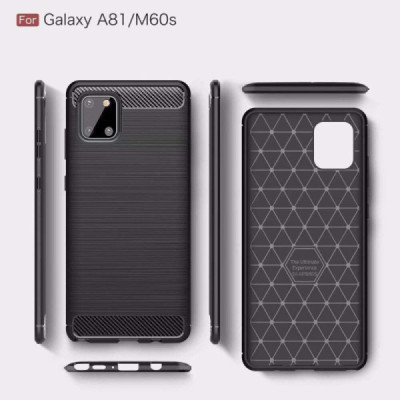 Husa pentru Samsung Galaxy Note 10 Lite - Techsuit Carbon Silicone - Black - 7