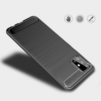 Husa pentru Samsung Galaxy A71 5G - Techsuit Carbon Silicone - Black - 2
