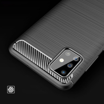 Husa pentru Samsung Galaxy A71 5G - Techsuit Carbon Silicone - Black - 3