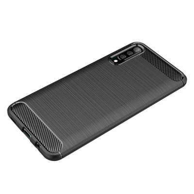 Husa pentru Samsung Galaxy A70 / A70s - Techsuit Carbon Silicone - Black - 6