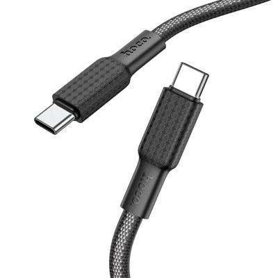 Cablu date tip C la tip C Hoco X69, 3A, 1m, negru/alb - 1