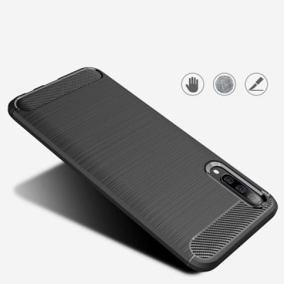 Husa pentru Samsung Galaxy A30s / A50 / A50s - Techsuit Carbon Silicone - Black - 3