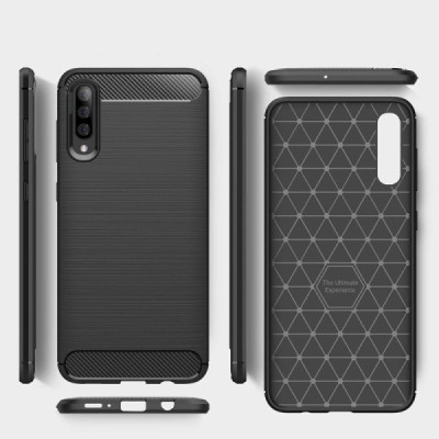 Husa pentru Samsung Galaxy A30s / A50 / A50s - Techsuit Carbon Silicone - Black - 7