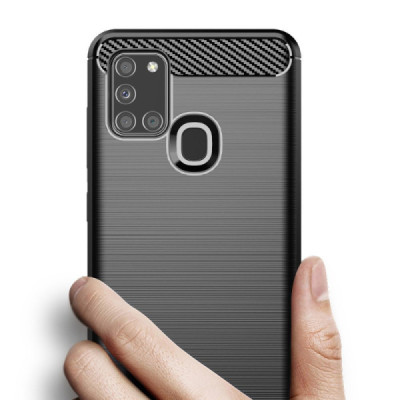 Husa pentru Samsung Galaxy A21s - Techsuit Carbon Silicone - Black - 4