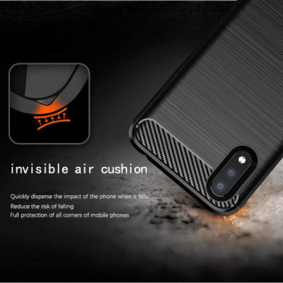 Husa pentru Samsung Galaxy A01 - Techsuit Carbon Silicone - Black - 4