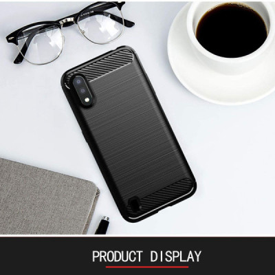 Husa pentru Samsung Galaxy A01 - Techsuit Carbon Silicone - Black - 5
