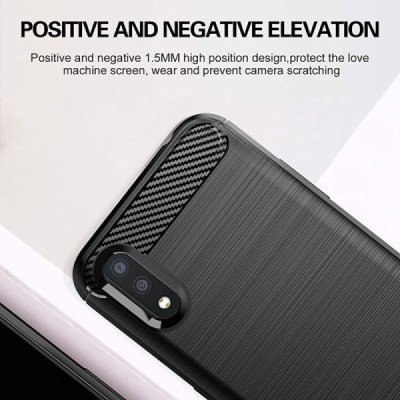 Husa pentru Samsung Galaxy A01 - Techsuit Carbon Silicone - Black - 6