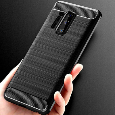 Husa pentru OnePlus 8 Pro - Techsuit Carbon Silicone - Black - 6