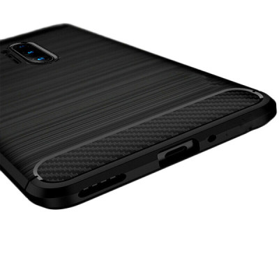 Husa pentru OnePlus 8 Pro - Techsuit Carbon Silicone - Black - 7