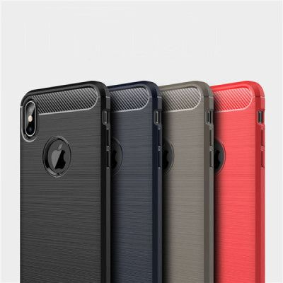 Husa pentru iPhone XS Max - Techsuit Carbon Silicone - Black - 5