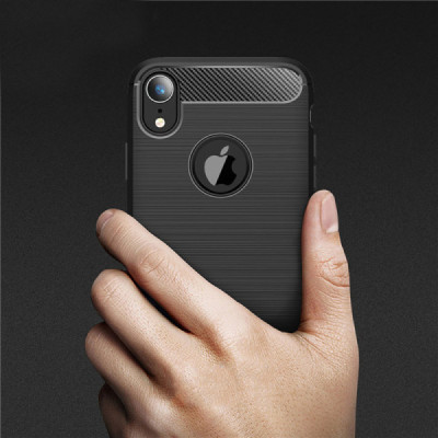Husa pentru iPhone XR - Techsuit Carbon Silicone - Black - 2