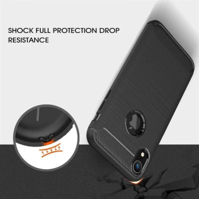 Husa pentru iPhone XR - Techsuit Carbon Silicone - Black - 4